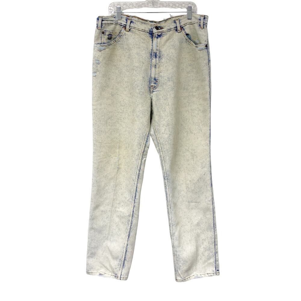 Vintage Levis Mens Size W38 L30 Silver Medal Light Acid Wash Distressed Jeans